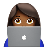 👩🏾‍💻 Woman Technologist: Medium-Dark Skin Tone, Emoji by Apple