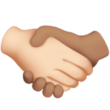 🫱🏻‍🫲🏽 Handshake: Light Skin Tone, Medium Skin Tone, Emoji by Apple