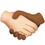 🫱🏻‍🫲🏾 Handshake: Light Skin Tone, Medium-Dark Skin Tone, Emoji by Apple