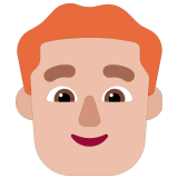 👨🏼‍🦰 Мужчина: Светлый Тон Кожи Рыжие Волосы, смайлик от Microsoft