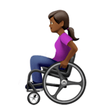 👩🏾‍🦽 Woman in Manual Wheelchair: Medium-Dark Skin Tone, Emoji by Apple