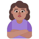 🙎🏽‍♀️ Woman Pouting: Medium Skin Tone, Emoji by Microsoft