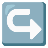 ↪️ Flèche Courbe Droite Emoji par Google