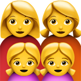 👩‍👩‍👧‍👧 Familie: Frau, Frau, Mädchen Und Mädchen Emoji von Apple