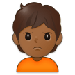 🙎🏾 Schmollende Person: Mitteldunkle Hautfarbe Emoji von Samsung
