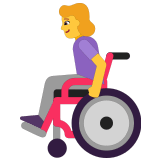 👩‍🦽 Frau in Manuellem Rollstuhl Emoji von Microsoft