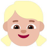 👧🏼 Girl: Medium-Light Skin Tone, Emoji by Microsoft