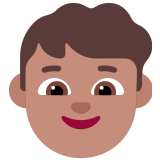 👦🏽 Garçon : Peau Légèrement Mate Emoji par Microsoft
