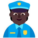 👮🏿 Polizist(in): Dunkle Hautfarbe Emoji von Microsoft