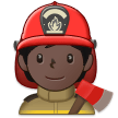 🧑🏿‍🚒 Pompier : Peau Foncée Emoji par Samsung