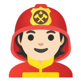 🧑🏻‍🚒 Firefighter: Light Skin Tone, Emoji by Google