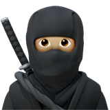 🥷🏼 Ninja: Mittelhelle Hautfarbe Emoji von Apple