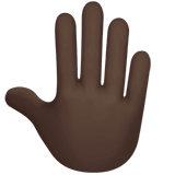 🤚🏿 Поднятая Рука: Очень Темный Тон Кожи, смайлик от Apple