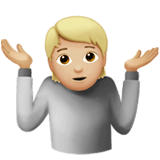🤷🏼 Person Shrugging: Medium-Light Skin Tone, Emoji by Apple