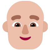 👨🏼‍🦲 Мужчина: Светлый Тон Кожи Без Волос, смайлик от Microsoft