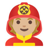 🧑🏼‍🚒 Pompier : Peau Moyennement Claire Emoji par Google