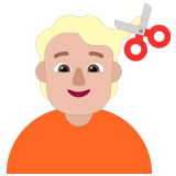 💇🏼 Person Getting Haircut: Medium-Light Skin Tone, Emoji by Microsoft