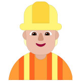 👷🏼 Bauarbeiter(in): Mittelhelle Hautfarbe Emoji von Microsoft