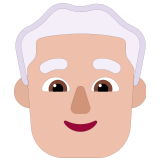 👨🏼‍🦳 Mann: Mittelhelle Hautfarbe, Weißes Haar Emoji von Microsoft