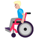 👨🏼‍🦽 Man in Manual Wheelchair: Medium-Light Skin Tone, Emoji by Microsoft