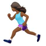🏃🏾‍♀️ Woman Running: Medium-Dark Skin Tone, Emoji by Apple