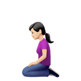 🧎🏻‍♀️ Woman Kneeling: Light Skin Tone, Emoji by Apple
