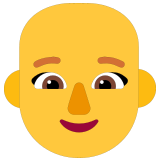 👩‍🦲 Femme : Chauve Emoji par Microsoft