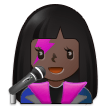 👩🏿‍🎤 Woman Singer: Dark Skin Tone, Emoji by Samsung