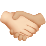 🫱🏻‍🫲🏼 Handshake: Light Skin Tone, Medium-Light Skin Tone, Emoji by Apple
