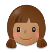 👧🏽 Fille : Peau Légèrement Mate Emoji par Samsung