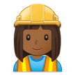 👷🏾‍♀️ Bauarbeiterin: Mitteldunkle Hautfarbe Emoji von Samsung