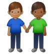 👨🏽‍🤝‍👨🏾 Händchen Haltende Männer: Mittlere Hautfarbe, Mitteldunkle Hautfarbe Emoji von Samsung