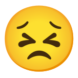 😣 Entschlossenes Gesicht Emoji von Google