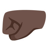 🤛🏿 Кулак Влево: Очень Темный Тон Кожи, смайлик от Google