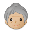 👵🏼 Old Woman: Medium-Light Skin Tone, Emoji by Samsung