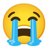 😭 Visage Qui Pleure À Chaudes Larmes Emoji par Google