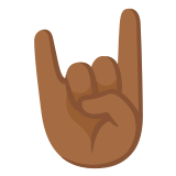 🤘🏾 Sign of The Horns: Medium-Dark Skin Tone, Emoji by Google