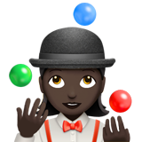 🤹🏿‍♀️ Woman Juggling: Dark Skin Tone, Emoji by Apple