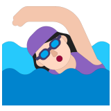 🏊🏻‍♀️ Woman Swimming: Light Skin Tone, Emoji by Microsoft