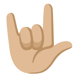 🤟🏼 Signe Je T’aime : Peau Moyennement Claire Emoji par Google