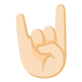 🤘🏻 Sign of The Horns: Light Skin Tone, Emoji by Google