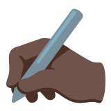 ✍🏿 Writing Hand: Dark Skin Tone, Emoji by Google