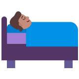 🛌🏽 Im Bett Liegende Person: Mittlere Hautfarbe Emoji von Microsoft