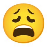 😩 Erschöpftes Gesicht Emoji von Google