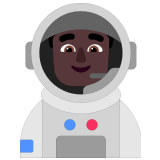 👨🏿‍🚀 Man Astronaut: Dark Skin Tone, Emoji by Microsoft