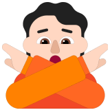 🙅🏻 Person Gesturing No: Light Skin Tone, Emoji by Microsoft