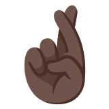 🤞🏿 Crossed Fingers: Dark Skin Tone, Emoji by Google