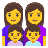 👩‍👩‍👧‍👦 Familie: Frau, Frau, Mädchen Und Junge Emoji von Google