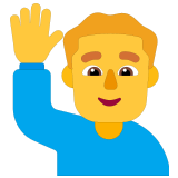 🙋‍♂️ Мужчина с Поднятой Рукой, смайлик от Microsoft