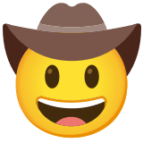 🤠 Gesicht Mit Cowboyhut Emoji von Google